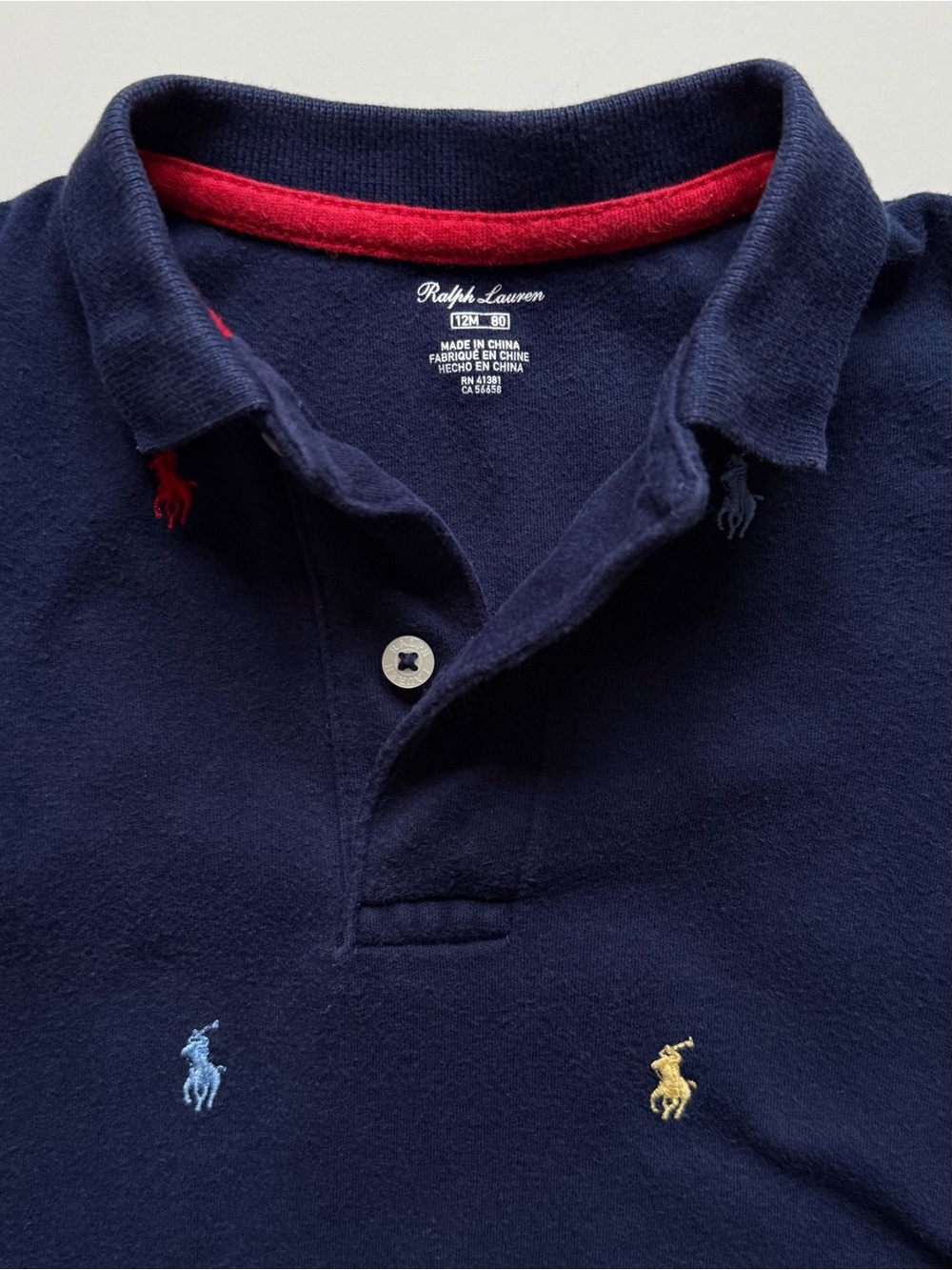 Ralph Lauren Baby Boy Polo Pony Soft Cotton Polo Coverall, Refined Navy - 12M - Picture 7 of 12